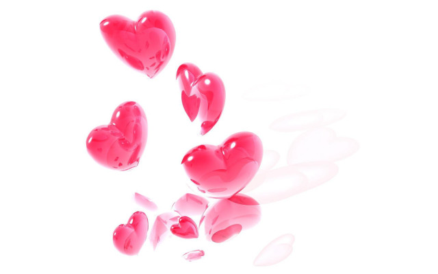 Hearts floating petals love digital free wallpaper for desktop - medium preview image
