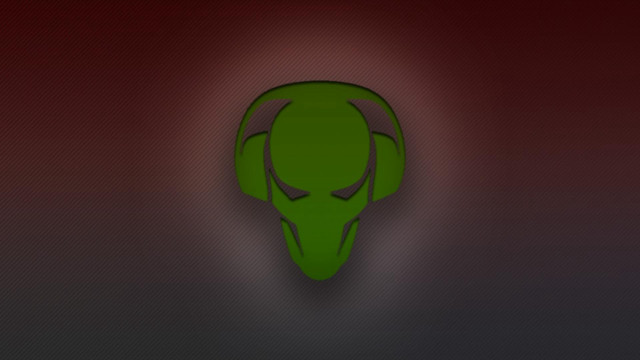 Green alien head red black free wallpaper for desktop - medium preview image
