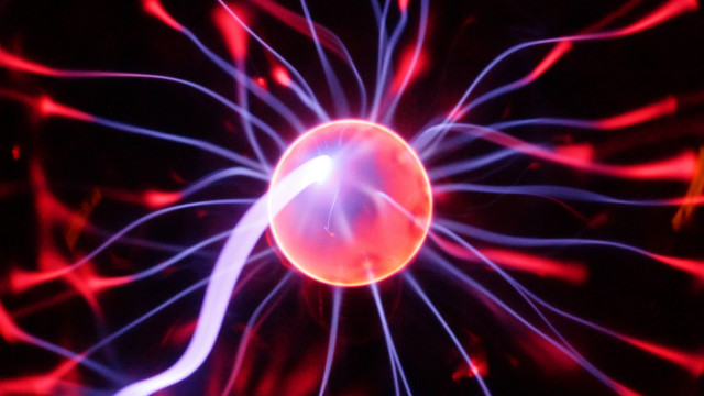 Red blue object white cord free wallpaper for desktop - medium preview image