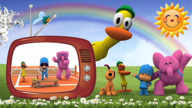 Cartoon group people tv rainbow free wallpaper for desktop - medium preview image
