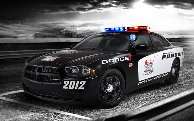 Police car parking lot cloudy #2 free wallpaper for desktop - medium preview image