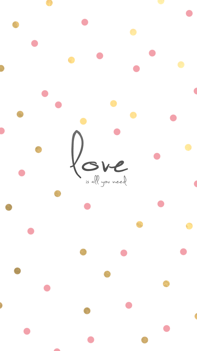 Love polka dot pink gold free wallpaper for mobile - medium preview image