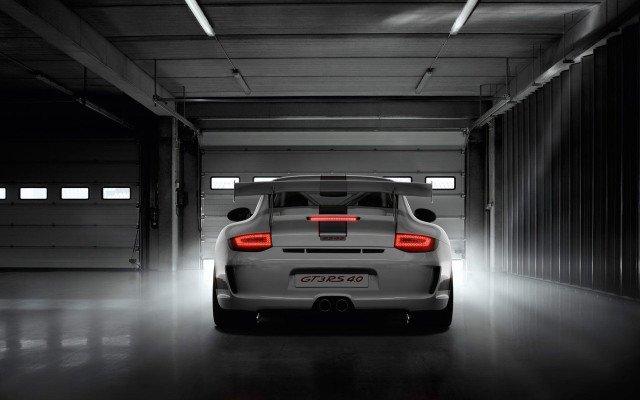 Car garage illuminated red light free wallpaper for desktop - medium preview image