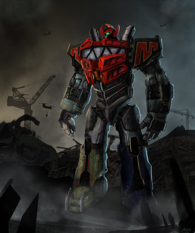 Robot red yellow face dark free wallpaper for mobile - medium preview image