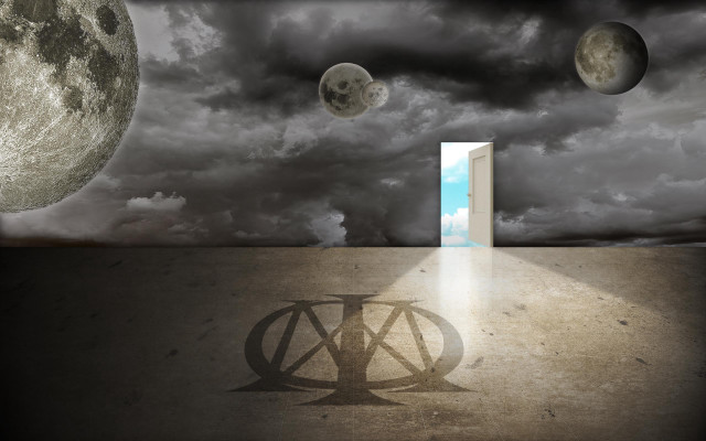 Door leading another room sky free wallpaper for desktop - medium preview image