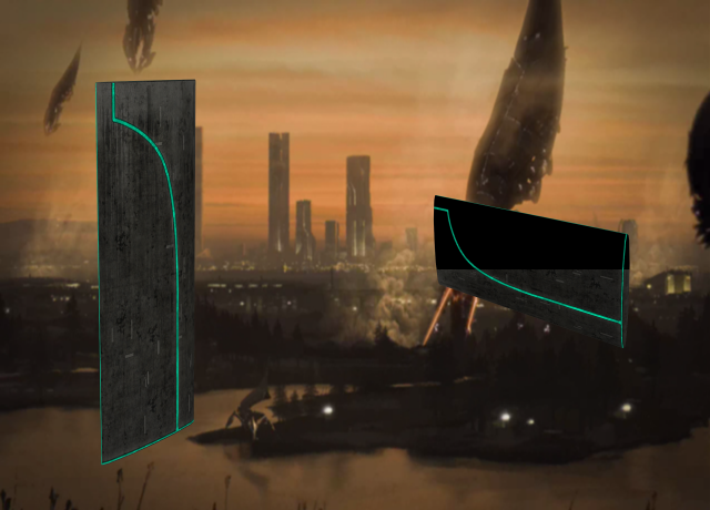 City green line evening sunset free wallpaper for desktop - medium preview image