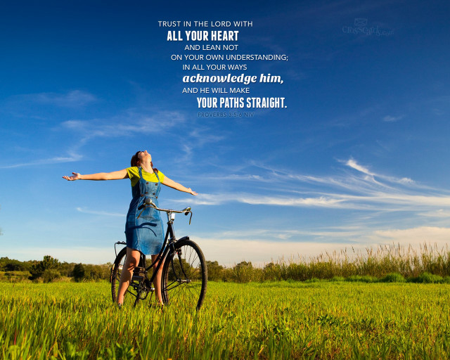 Woman bike field quote author free wallpaper for desktop - medium preview image