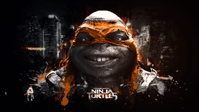 Man mask black background orange free wallpaper for desktop - medium preview image