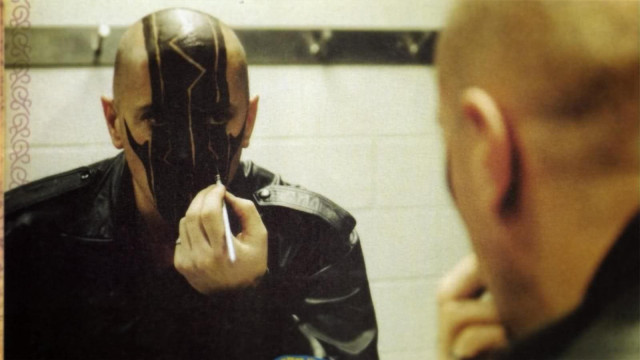 Man leather jacket brushing teeth free wallpaper for desktop - medium preview image