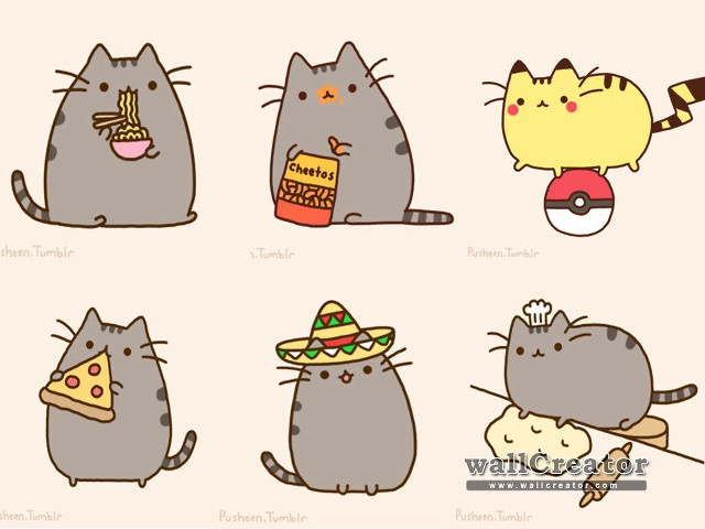 Cats foods faces group different free wallpaper for desktop - medium preview image