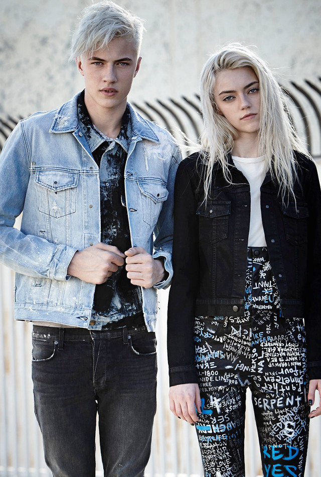 Man woman jeans jacket grunge free wallpaper for mobile - medium preview image