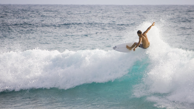 Man riding wave surfboard ocean #39 free wallpaper for desktop - medium preview image