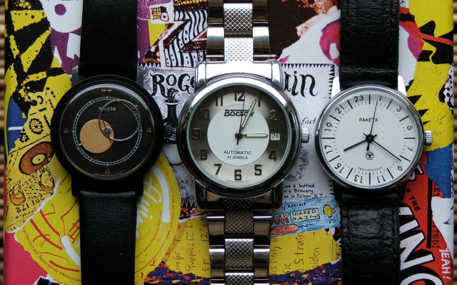 Three watches colorful background posters free wallpaper for desktop - medium preview image