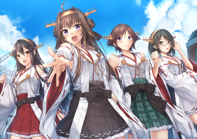 Girls school uniforms blue sky #3 free wallpaper for desktop - medium preview image
