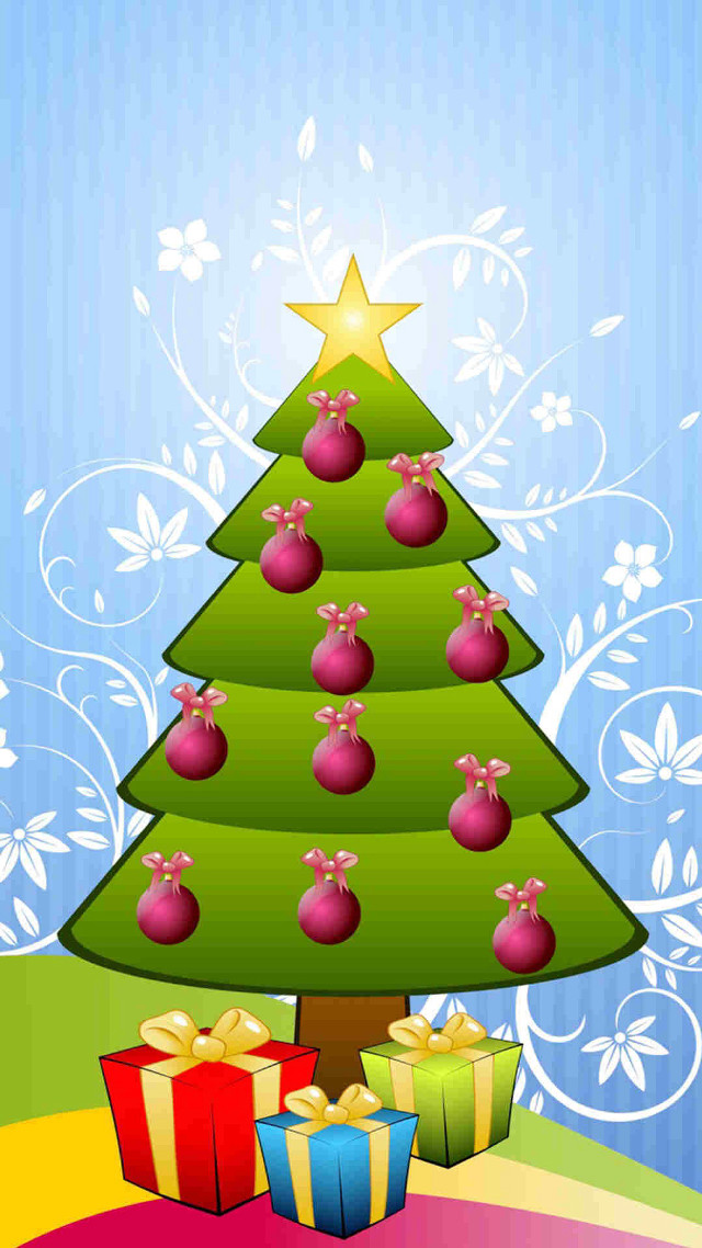 Christmas tree presents colorful background #2 free wallpaper for mobile - medium preview image
