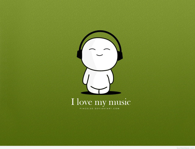 Cartoon character headphones green background free wallpaper for desktop - medium preview image