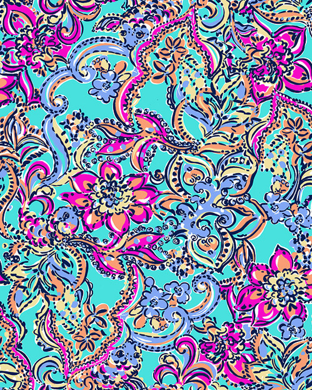 Colorful paisley pattern blue background free wallpaper for mobile - medium preview image
