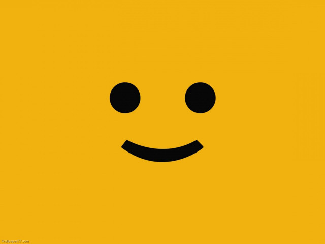 Yellow background smiley face black #2 free wallpaper for desktop - medium preview image