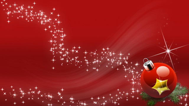 Red christmas ornament star holly free wallpaper for desktop - medium preview image