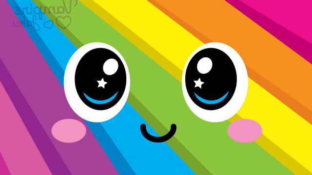 Rainbow colored face stars stripe free wallpaper for desktop - medium preview image