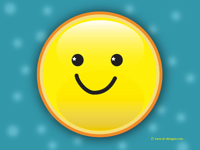 Yellow smiley face black eyes free wallpaper for desktop - medium preview image