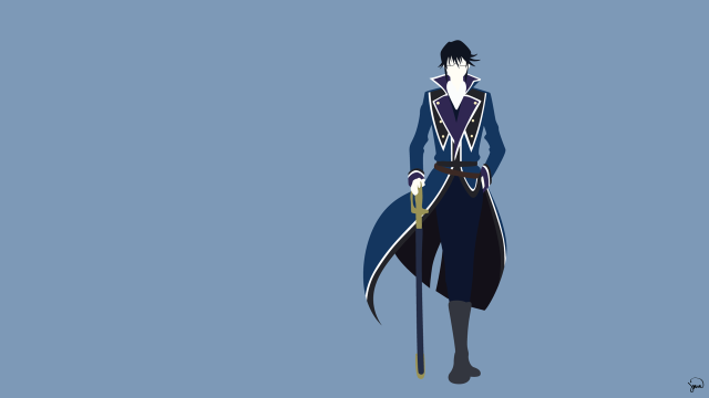 Sword suit person blue background free wallpaper for desktop - medium preview image