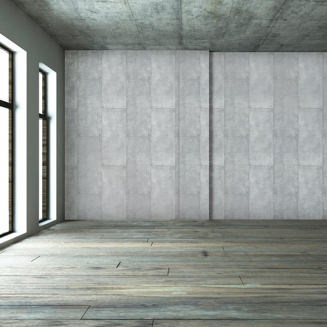 Large window wooden floor concrete free wallpaper for tablet - medium preview image