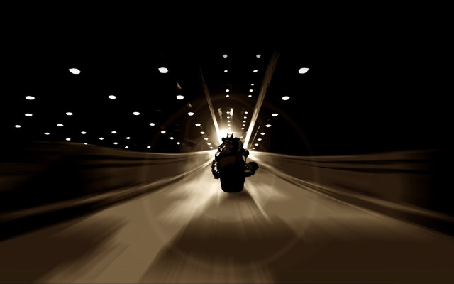 Motorcycle rider night street digital free wallpaper for desktop - medium preview image