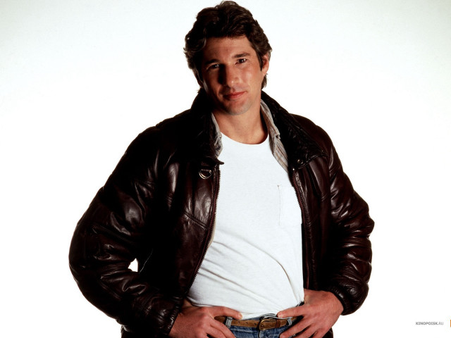 Man leather jacket jeans pose free wallpaper for desktop - medium preview image