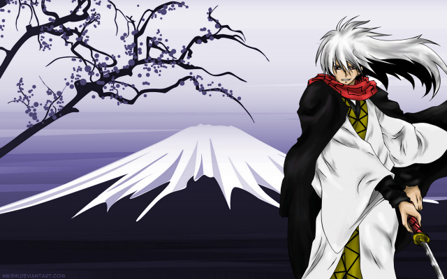 Man sword mountain tree sky free wallpaper for desktop - medium preview image