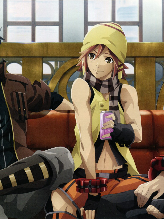 Woman couch man yellow hat free wallpaper for mobile - medium preview image