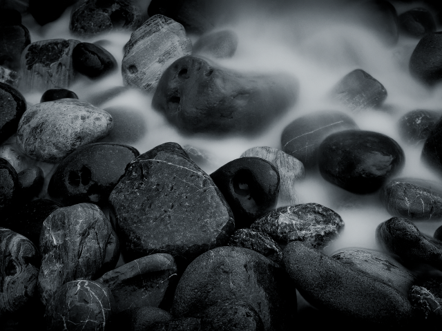 Black white rocks water stream free wallpaper for desktop - medium preview image