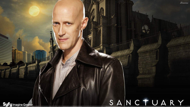 Man leather jacket cityscape clock free wallpaper for desktop - medium preview image