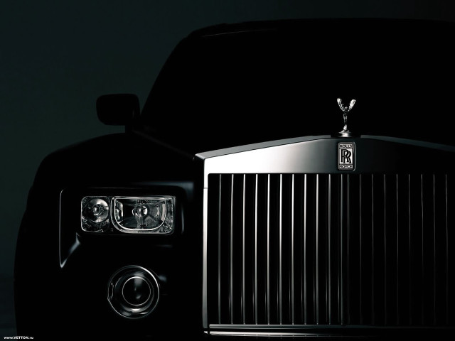 Black rolls royce chrome emblem free wallpaper for desktop - medium preview image