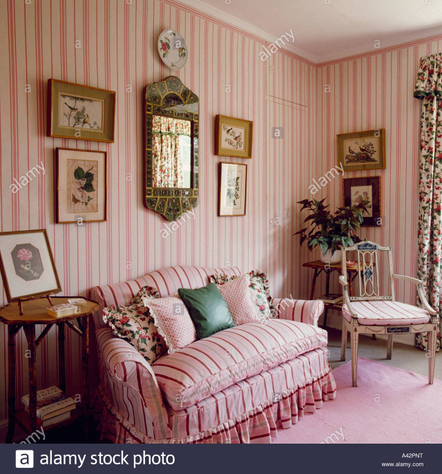 Pink striped room sofa chair free wallpaper for tablet - medium preview image