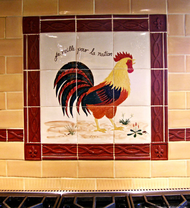 Rooster tile mural kitchen stove free wallpaper for tablet - medium preview image
