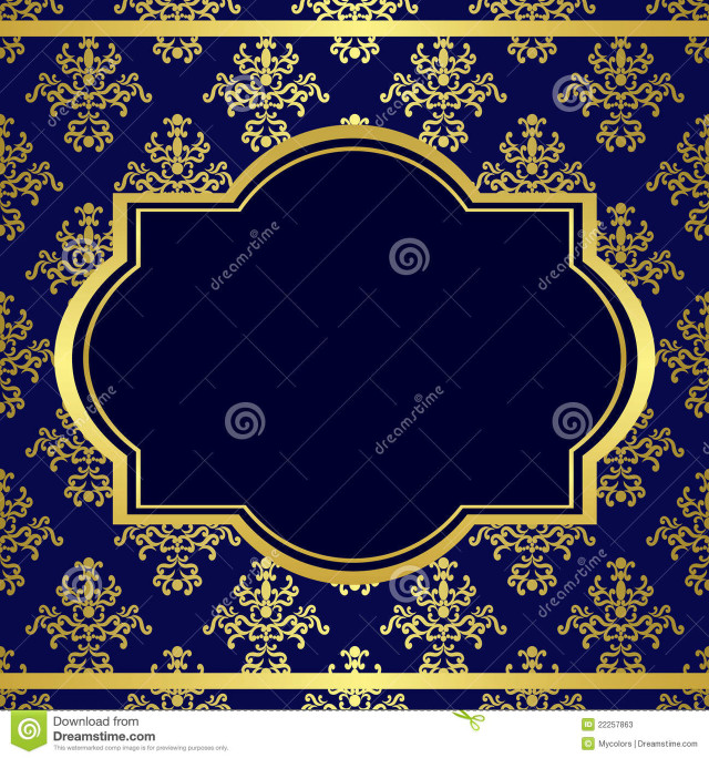 Blue gold background gold frame free wallpaper for tablet - medium preview image
