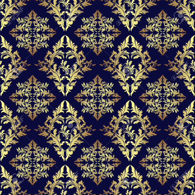Blue gold wallpaper leaves flowers free wallpaper for tablet - medium preview image