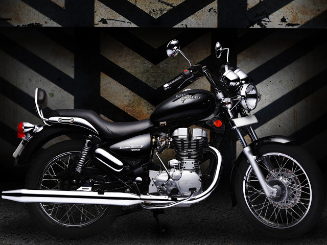 Motorcycle parked wall black white free wallpaper for desktop - medium preview image