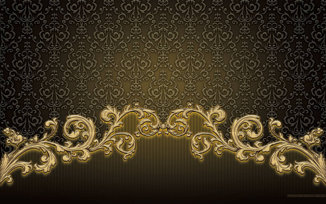 Gold black background decorative border free wallpaper for desktop - medium preview image
