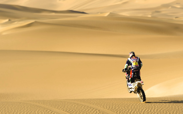 Motorcycle desert sand dunes rider free wallpaper for desktop - medium preview image