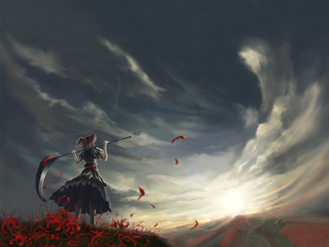 Woman bow arrow hill sky free wallpaper for desktop - medium preview image