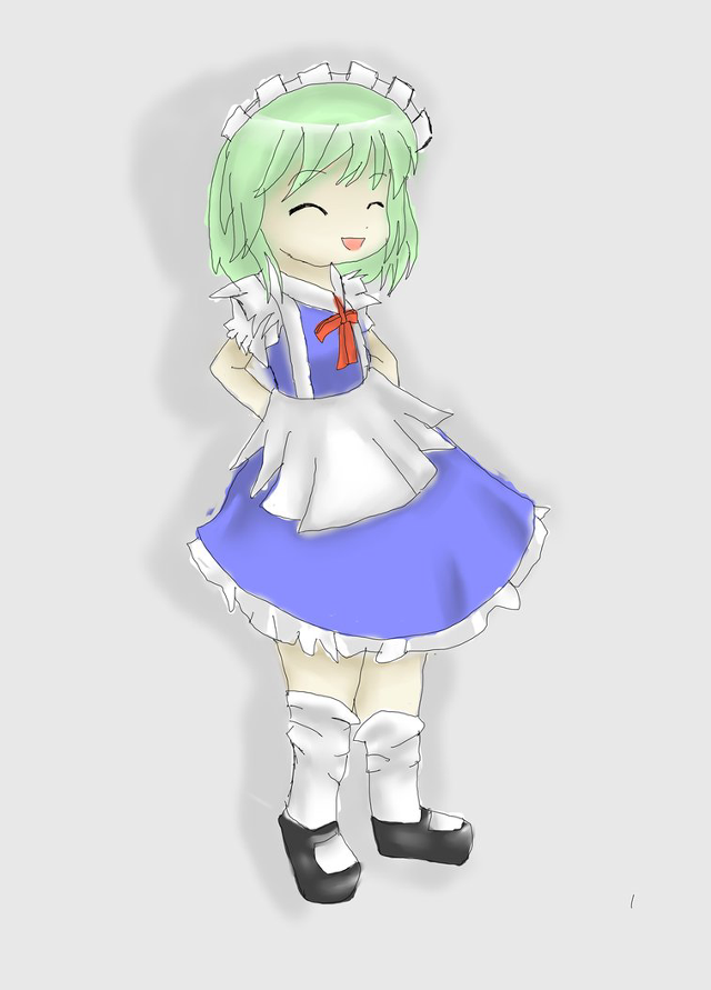 Girl dress boots green hair free wallpaper for mobile - medium preview image