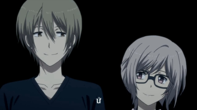 Anime characters glasses black background free wallpaper for desktop - medium preview image