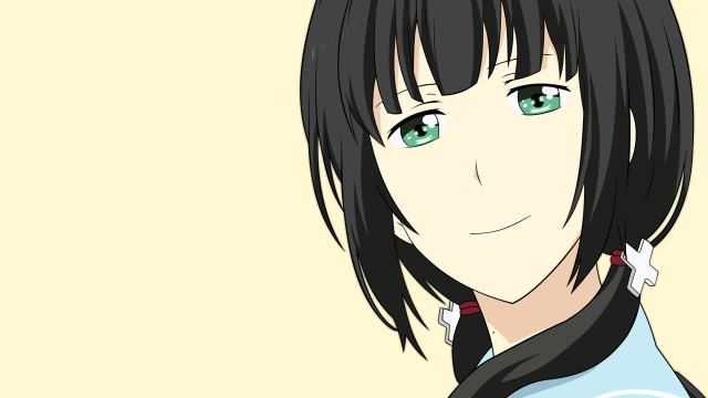 Anime girl black hair green #2 free wallpaper for desktop - medium preview image