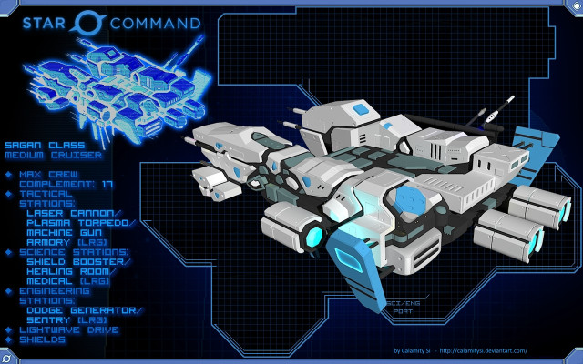 Futuristic ship blue background modular free wallpaper for desktop - medium preview image