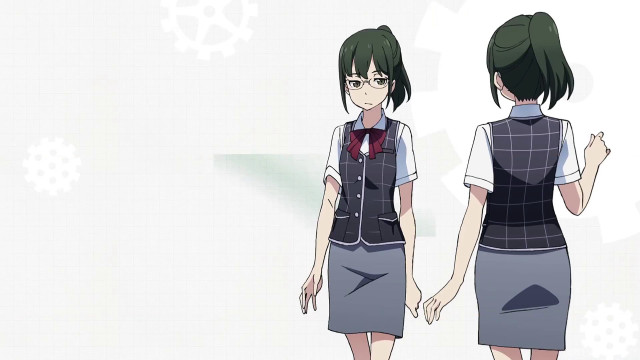 Girl school uniform snowflakes wall free wallpaper for desktop - medium preview image