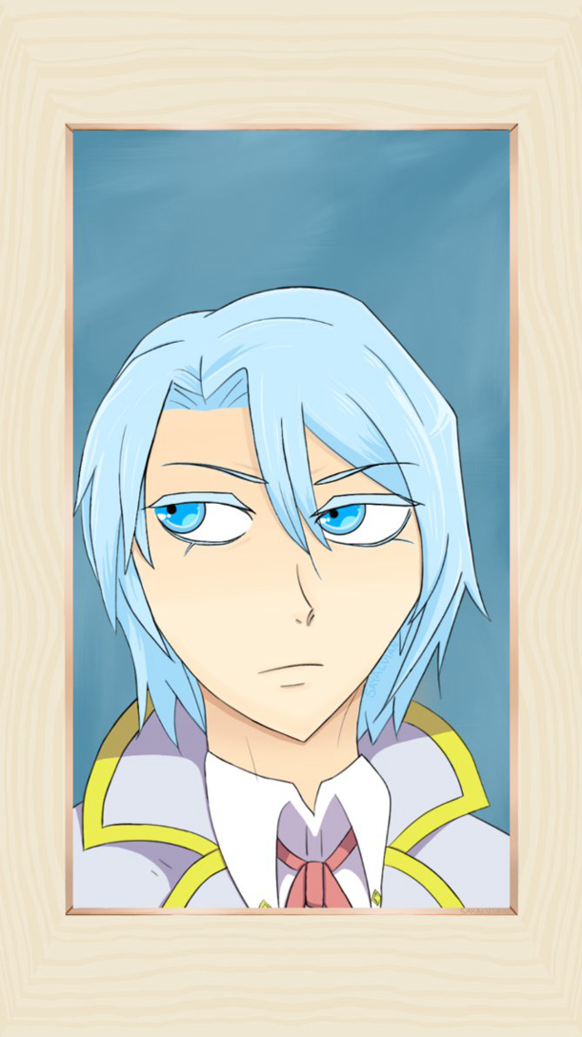 Cartoon person blue hair bow free wallpaper for mobile - medium preview image