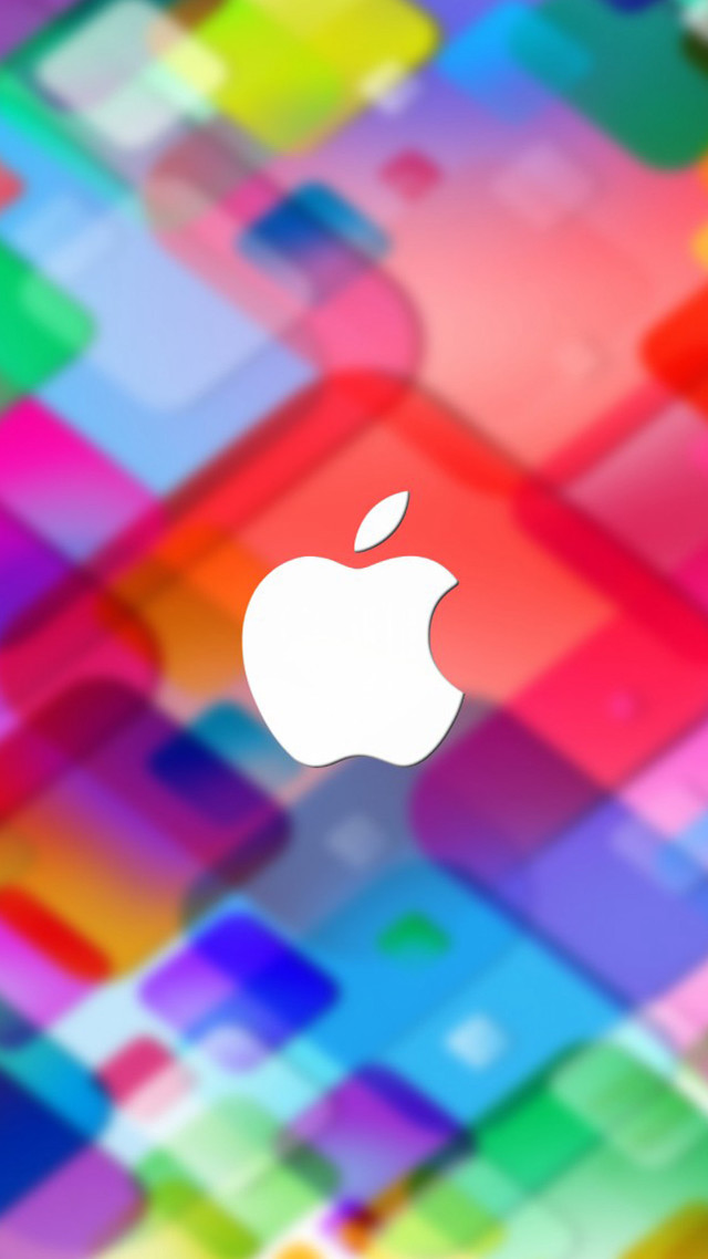 Colorful apple logo squares background free wallpaper for mobile - medium preview image