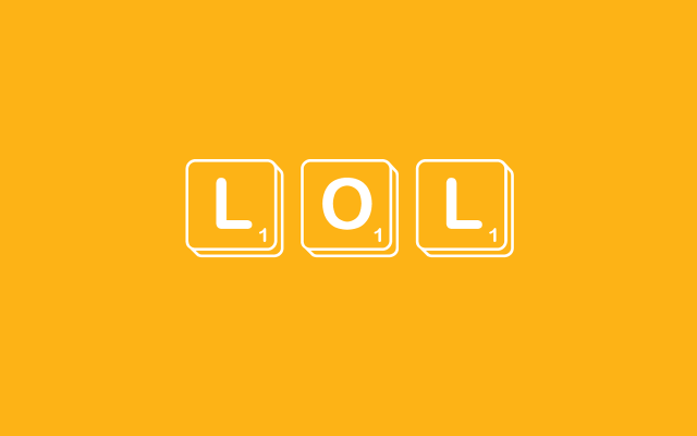Yellow background lol white letters free wallpaper for desktop - medium preview image